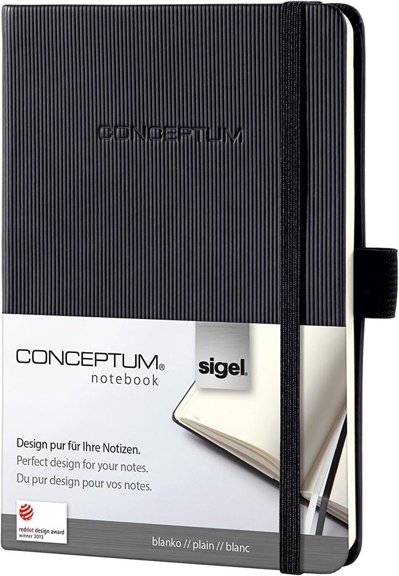 Sigel Conceptum Plain Hardcover Notebook - 194 Pages, Black, 108 x 151 mm - Image 1
